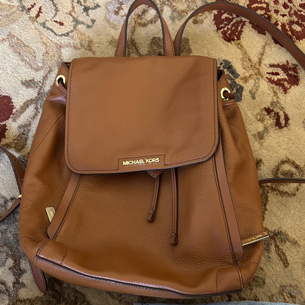 Michael Kors Tan Leather Backpack